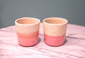 Set 2 Tazas Mugs Crema Rosa