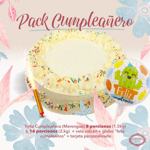 Pack Cumpleañero Clásico (torta chica)