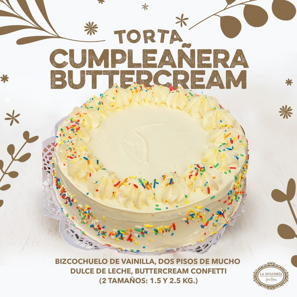 Torta Cumpleañera Buttercream Chica